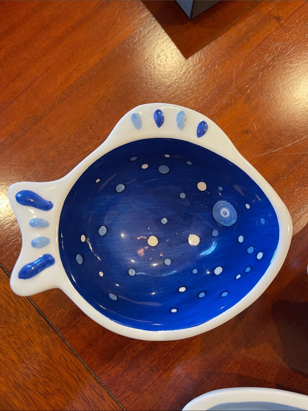 Crate & BarrelHand-Painted Blue Ceramic Fish Serving Set - Blue - Picture 3 of 6